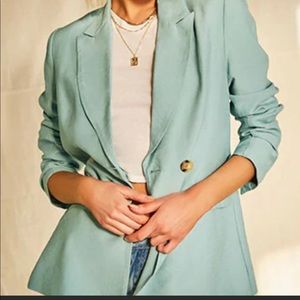 NWT-Linen Double Breasted Blazer